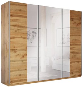 Skriňa Praga 250 cm dub wotan/zrkadlo