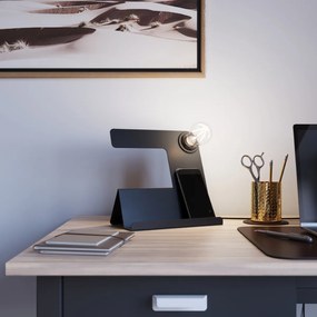 Stolná lampa Incline, čierne telo svietidla