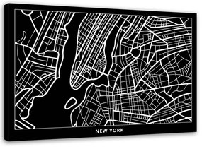 Obraz na plátně Mapa města New York - 100x70 cm