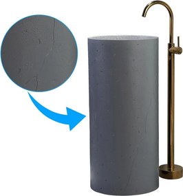 BPS-koupelny Voľne stojace keramické umývadlo HYD-ST4-GR-WOF-860 ø40 cm, sivé