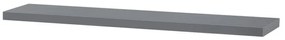 Polička nástěnná 120 cm, MDF, barva šedý vysoký lesk, baleno v ochranné fólii
