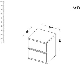 Nočný stolík typ AR10 Alishia (biela). Vlastná spoľahlivá doprava až k Vám domov. 1040721