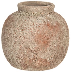 Svetlo hnedá váza s odreninami a patinou - Ø 8 * 8 cm