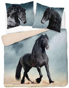DETEXPOL -  DETEXPOL Francúzske obliečky Black Horse Bavlna, 220/200, 2x70/80 cm