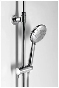 Mosadzná sprchová súprava v lesklo striebornej farbe s termostatickou batériou s hlavovou sprchou a ručnou sprchou 131 cm Solaris – Sapho