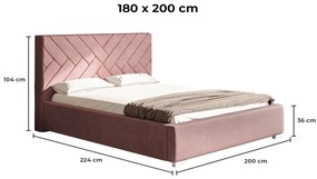 PROXIMA.store - Moderná čalúnená posteľ PAULA ROZMER: 140 x 200 cm, FARBA NÔH: dub