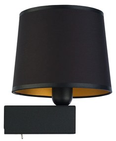 NOWODVORSKI Nástenná moderná lampa CHILLIN, 1xE27, 40W, čierna, zlatá