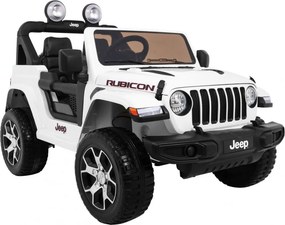 Ramiz Jeep Wrangler Rubicon na batérie pre deti biely + diaľkové ovládanie