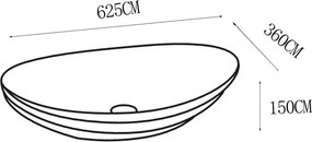 BPS-koupelny Keramické umývadlo na dosku HYD-LI-WH-LN-625 62x36 cm, biele lesk