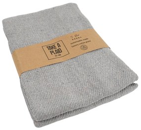 Pléd z recyklovanej bavlny TAKE A PLAID 125x150 cm, sivý