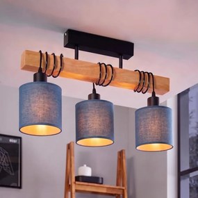 BRILAGI - Prisadený luster NUBILA 3xE27/60W/230V borovica/tmavomodrá