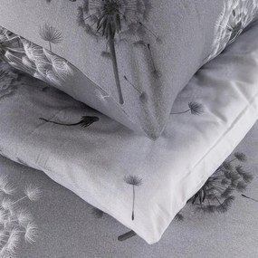 Flanelové posteľné obliečky PÚPAVA šedá