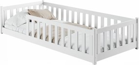 Detská Montessori posteľ z masívu borovice BETTY - 160x80 cm - BIELA