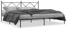 Kovový rám postele s čelom čierny 200x200 cm 376509
