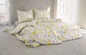 Polášek Krepové obliečky Lístky - Žltá | 140 x 200 cm / 70 x 90 cm