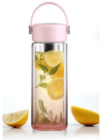 Ružová sklenená fľaša 350 ml Fuori – Vialli Design