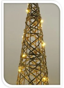 Vianočný LED kužeľ Pollenzo zlatá, 12 x 40 cm