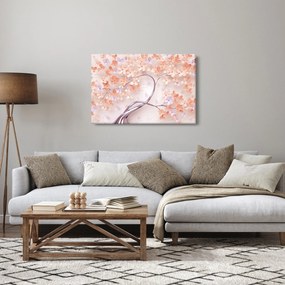 Obraz koralových kvetov stromu - abstrakt (90x60 cm)