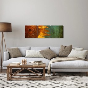 Obraz - Slnečnica (s hodinami) (90x30 cm)