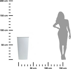 PLASTOVÝ KVETINÁČ PORTO RIFLO 75X39,5X39,5 CM BIELA