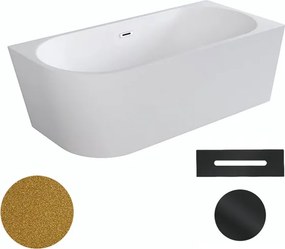 Besco Akrylátová voľne stojaca rohová vaňa Zoya Glam Z 150x75 (170x80) biela/zlatá BESCO-Typ výpuste: Click-Clack s prepadom, grafit, BESCO-Rozmery: …