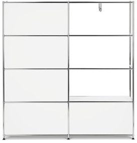 Kovová vešiaková stena »CN3« s 2 výklopnými priečinkami a 2 zásuvkami, biela