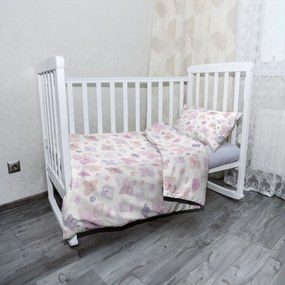 Sablio Mikroplyšové detské obliečky do postieľky Fialové kvety - 130x90 / 40x60