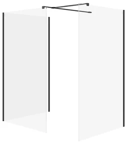 Cersanit Mille, sprchový kút typu Walk-In 90x90x90x200 cm cm, 8mm číre sklo, čierny profil, S601-198