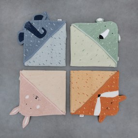 Detská osuška s kapucňou Mrs. Elephant - 75 x 75 cm