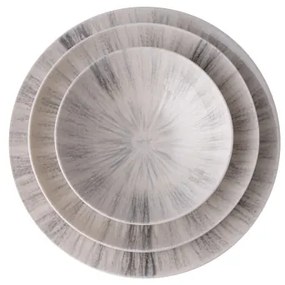 Jedálna sada 24 ks sivá/porcelán