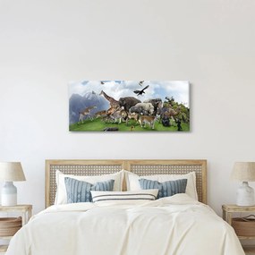 Obraz - Zvieratká na ostrove (120x50 cm)