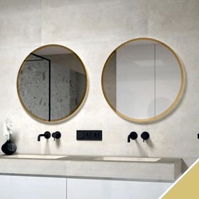 Comodo Zrkadlo v zlatom kovovom ráme s LED podsvietením po obvode Nikoletta LED 17 GOLD KÚPEĽŇOVÝ NÁBYTOK-Typ: bez vypínača, KÚPEĽŇOVÝ NÁBYTOK-Rozmer…