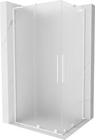 Mexen Velar L Duo, sprchový kút s posuvnými dverami 90 x 80 cm, 8mm sklo námraza, biela matná, 871-090-080-02-33-20
