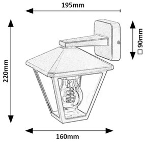 Rabalux 7147 - Vonkajšia nástenná lampa PARAVENTO 1xE27/40W/230V IP44