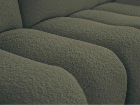 Zelená rohová pohovka z textílie buklé (pravý roh/s leňoškou) Azra – Bobochic Paris