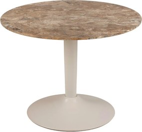 Hnedý okrúhly konferenčný stolík s keramickou doskou ø 60 cm Malta – Actona