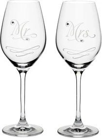 Celebration crystals Poháre na víno CRYSTALS MR AND MRS 360 ml 2 ks