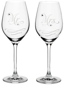 Celebration crystals Poháre na víno CRYSTALS MR AND MRS 360 ml, 2 ks