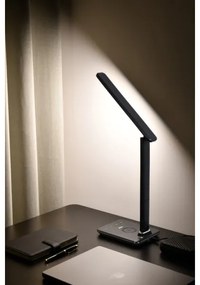 Immax 08965L-LED Stmievateľná lampa s bezdr. nabíjaním KINGFISHER 8,5W/230V čierna