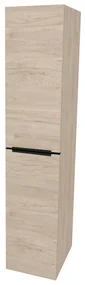 Mereo, Mereo Mailo, kúpeľňová skrinka vysoká 170 cm, čierne madlo, Multidecor, Light Rock Hickory, MER-CN594LPBLRH1