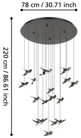 Eglo 390352 - LED Stmievateľný luster na lanku PARATEBUENO 17xLED/3W/230V čierna