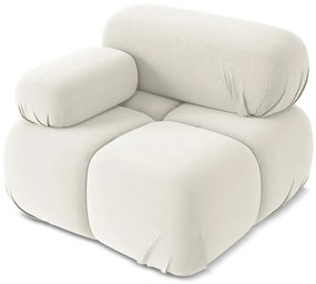 Biely zamatový modul pohovky (ľavý roh) Lokua – Makamii