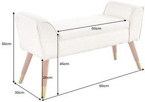 Krásna dizajnová lavica Scarlett 90 cm – v trendovej antracitovej bouclé látke