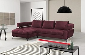 Rohová sedacia súprava Paris, vínová látka, ľavý roh