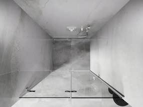 Mexen, Mexen Lunar-F skladacie ľavé sprchové dvere 100 cm, transparentné, biele - 836-100-000-20-00-L