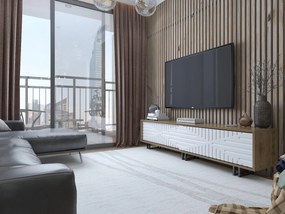 TV stolík/skrinka Askalia (dub + biela) . Vlastná spoľahlivá doprava až k Vám domov. 1101393