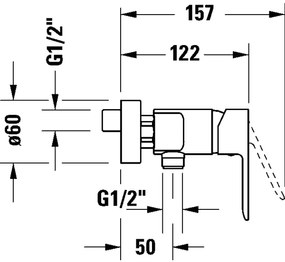 Duravit DC4230001010 - Nástenná bidetová batéria D-CODE, lesklý chróm