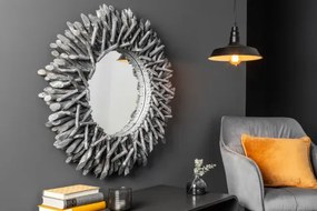 Zrkadlo 38796 Ø80cm Drevo Teak Šedé  - Komfort-nábytok