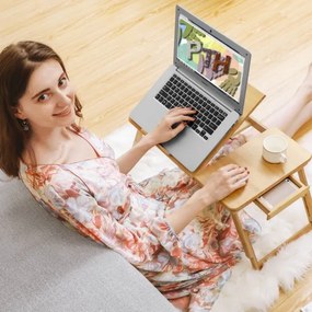 Polohovateľný stolík na počítač do postele LAT hnedý