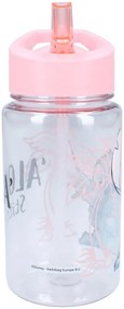 Dievčenská plastová fľaša na pitie Lilo &amp; Stitch so slamkou - 450 ml